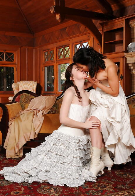 Hot expirienced lesbians Annabelle Lee and Melissa Monet licking hot pussies in the hot lesbian sex 